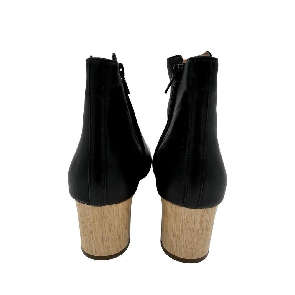 Veronique Branquinho Leather Ankle Zip Heel Boots Black Size EU 38 | US 7 - Picture 4 of 9